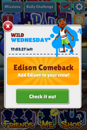 Week 1: Edison's reappearance