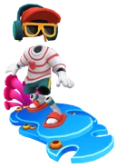 Tutti surfing on Coral