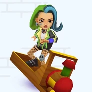 Skye surfing on Choo Choo