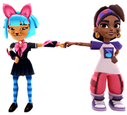 Rani in her Urban Vibes Outfit fist bumping Harumi in her Meow Outfit