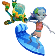 Tankbot and Koral in the Beach board