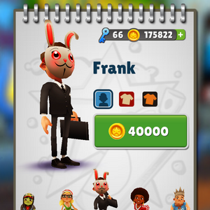 Frank Subway Surfers Wiki Fandom His second outfit, the tiger outfit, costs 30. frank subway surfers wiki fandom