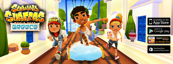 Game Subway Surfers Greece online. Play for free