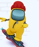 Crewmate Tricky surfing on Endeavour