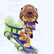 Lily surfing on Skyrocket