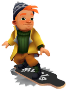 Bjarki in his Fisher Outfit surfing on Sharpeed