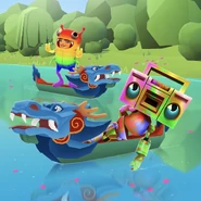 Pridebot and Pride Yutani relaxing on Dragon Boats