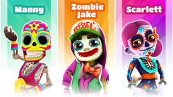 Subway Surfers - #ShopUpdate Team up with this bone-chilling crew. 💀 Dash  through Mexico with Eddy, Scarlett, Scarlett's Catrina outfit, and Manny,  as well as Manny's Mariachi outfit! The Halloween Crew is