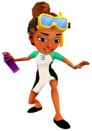 Kim in her Dive Outfit with Miss Maia's pose