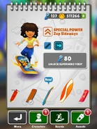 Purchasing the Zap Sideways special power with Mina