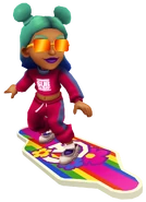 Alicia in her Tracksuit Outfit surfing on Groovy