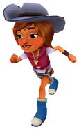 Kim in her Coast Outfit running in high score