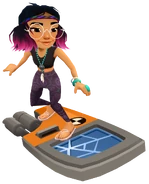 Jenny surfing on Crash Test