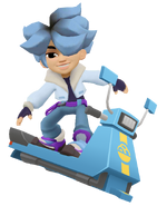 Saru surfing on Moped