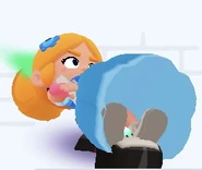 Piper surfing on Flaming Doll