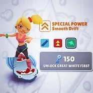 Purchasing the Smooth Drift special power with Tasha in her Gym Outfit