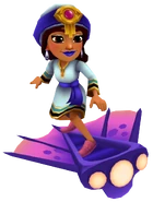 Salma in her Talisman Outfit surfing on Viperfish