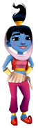 Amira in her Genie Outfit with Alex's pose