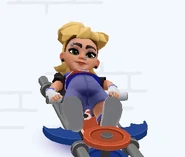 Hélène surfing on Heavy Metal