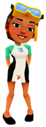 Kim in her Dive Outfit with Harumi's pose