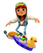 Jake surfing on Board