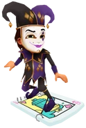 Jaro in his Joker Outfit surfing on Queen of Hearts