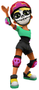 Olivia in her Derby Macabre Outfit with Amira's pose