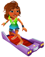 Kim surfing on Cruiser