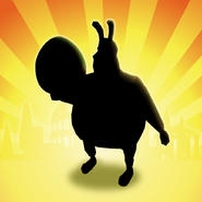 The silhouette of the Guard in an easter bunny suit