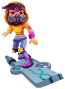 Miss Maia surfing on Discovery