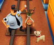 Olivia in her old version getting caught by the Guard