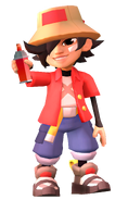 Saru with Subway Surfers icon Jake's pose - full version - realistic lighting