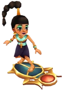 Jasmine in her Ankh Outfit surfing on Scarab