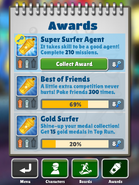 Collecting the Gold "Super Surfer Agent" Award