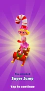 Unlocking Super Jump with Elf Tricky in her Candy Outfit