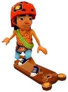 Carlos surfing on Teddy