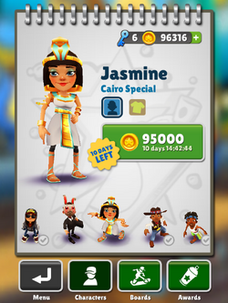 Subway Surfers on X: #ShopUpdate Explore the sandy seas of Egypt with the  Cairo crew. 😎 Unlocks Kareem, Jasmine, Zuri - including Jasmine's Safari  Outfit and Zuri's City Outfit. Available ALL update.