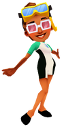 Kim in her Dive Outfit with Mei's pose