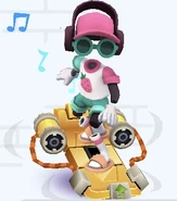 Frutti surfing on Bass Blaster