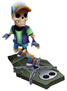 Manny surfing on Casket