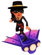 Rosa in her Fox Outfit surfing on Viperfish