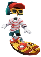 Tutti surfing on Woody