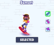 Miss Maia surfing on Sunset