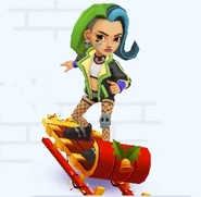 Skye surfing on Jingles