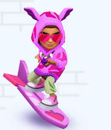 Kaleo in his Kiss Kiss Outfit surfing on Dear Dart
