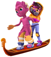 Charlie and Miss Maia surfing on Gondola together
