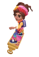 Faiza surfing on Radiant Rider #1