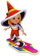 Freya in her Winter Magic Outfit surfing on Groovy