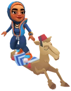 Hasina surfing on Camel