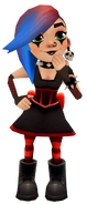 Lucy in her Goth Outfit with Amy's pose